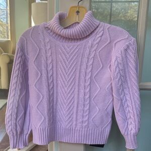 SHEIN Lilac Cable Knit Turtleneck Sweater for Girls